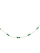 Jewelmak 18K 4.35ctw Emerald Station Necklace