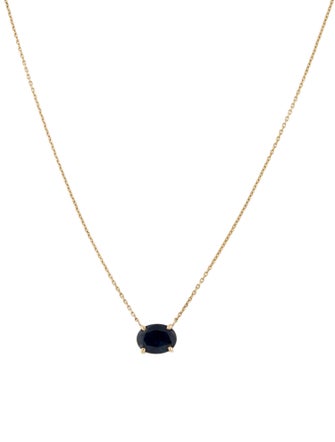 Jewelmak 14K 1.68ct Sapphire Pendant Necklace