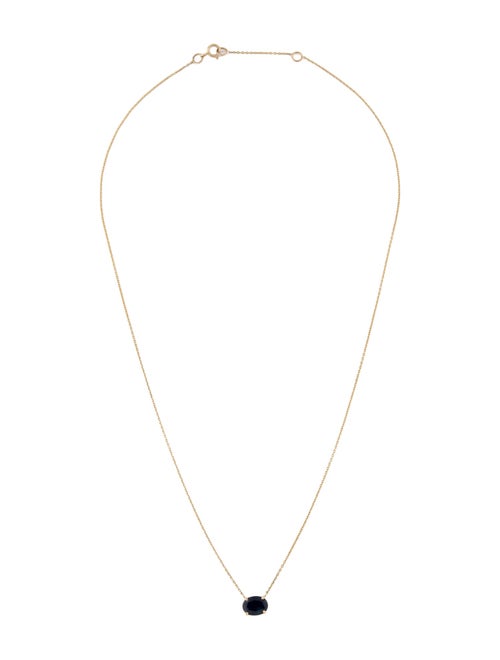 Jewelmak 14K 1.68ct Sapphire Pendant Necklace