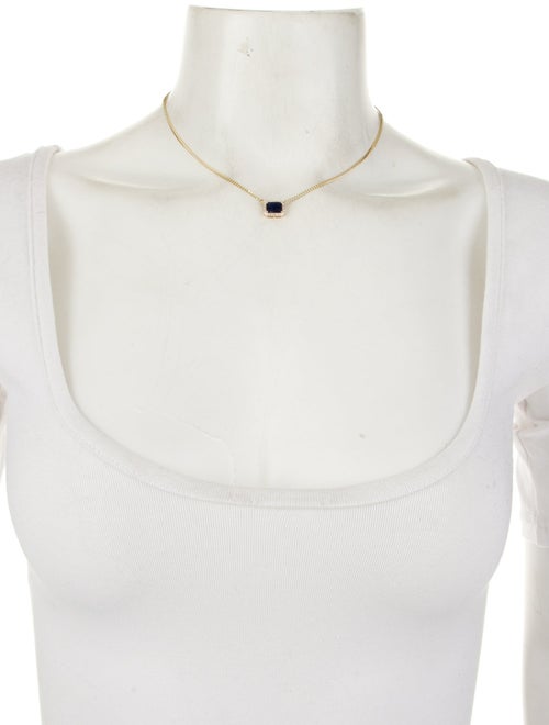 Jewelmak 14K Sapphire & Diamond Pendant Necklace