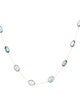 Jewelmak 18K 3.70ct Topaz Oval Station Necklace