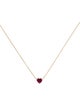 Jewelmak 14K Ruby Heart Pendant Necklace