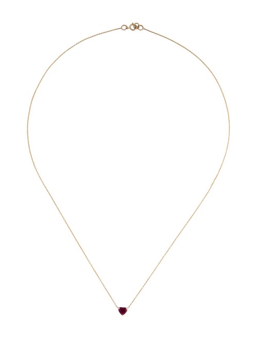 Jewelmak 14K Ruby Heart Pendant Necklace