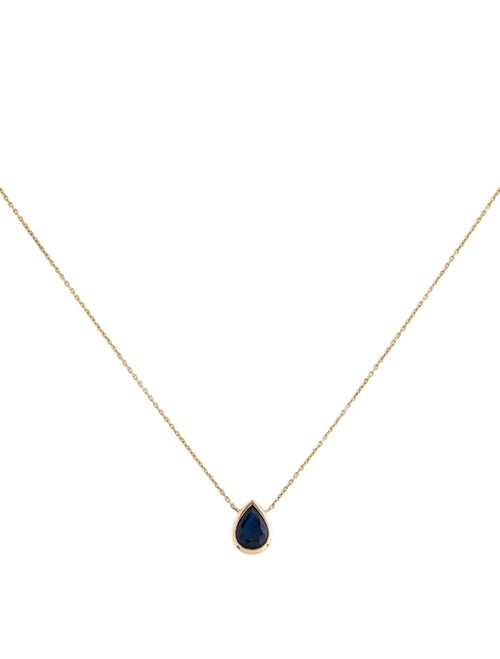 Jewelmak 14K 1.03ct Sapphire Pendant Necklace