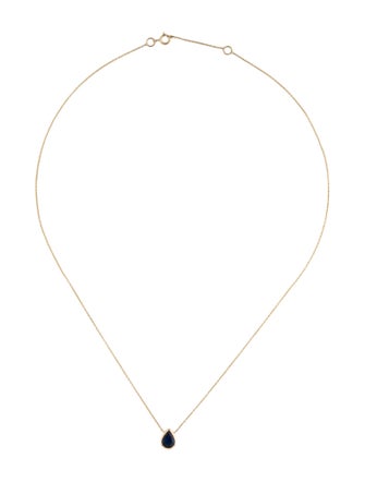 Jewelmak 14K 1.03ct Sapphire Pendant Necklace