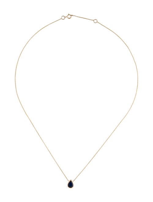 Jewelmak 14K 1.03ct Sapphire Pendant Necklace