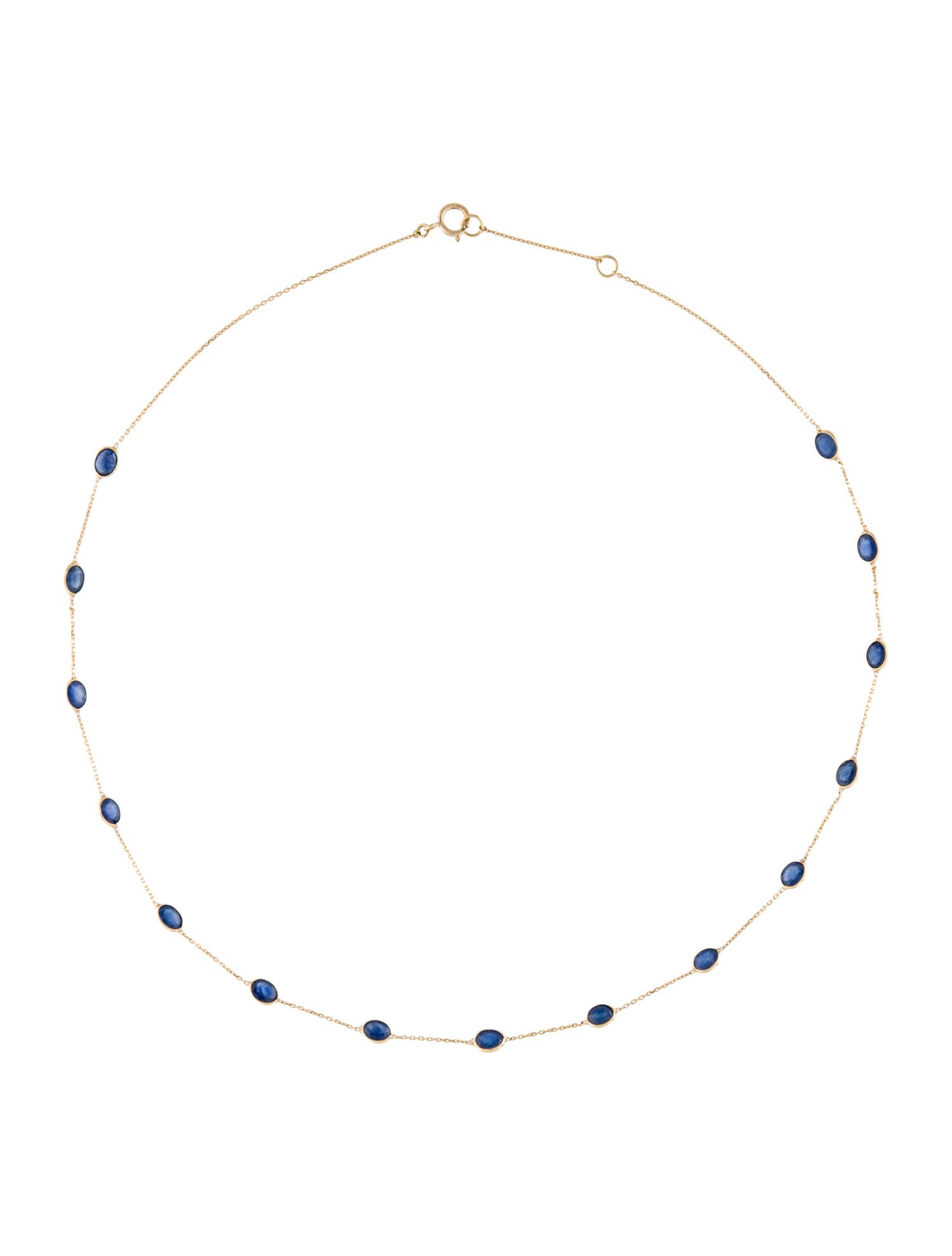 Jewelmak 18K 7.00ctw Sapphire Station Necklace