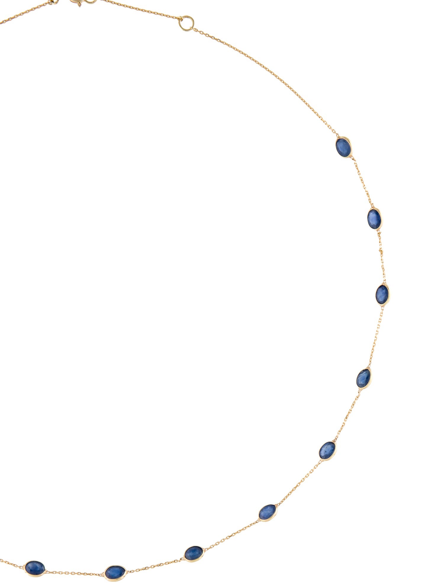 Jewelmak 18K 7.00ctw Sapphire Station Necklace