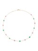 Jewelmak 18K Emerald & Sapphire Station Necklace