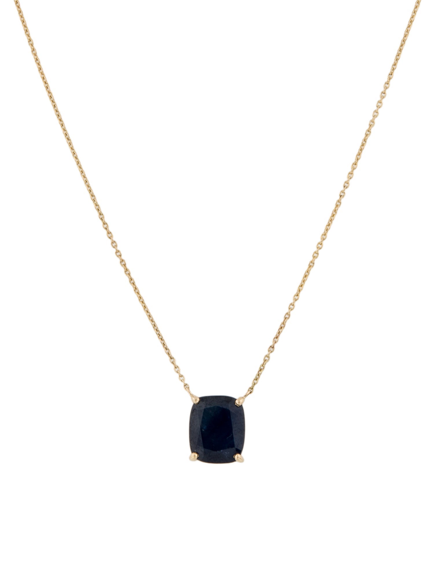 Jewelmak 14K 3.06ct Sapphire Pendant Necklace