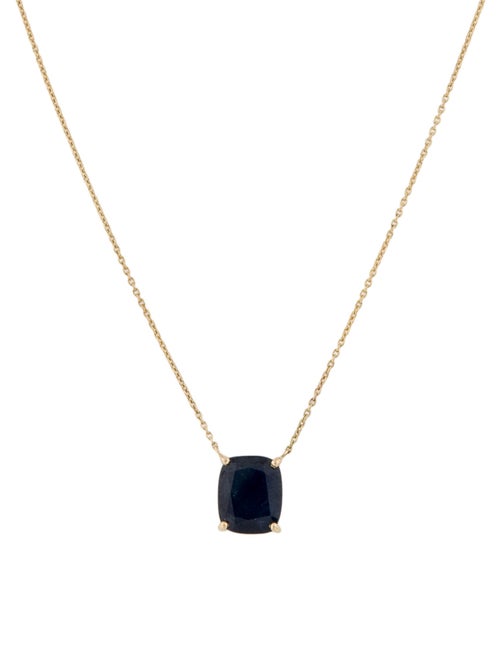 Jewelmak 14K 3.06ct Sapphire Pendant Necklace