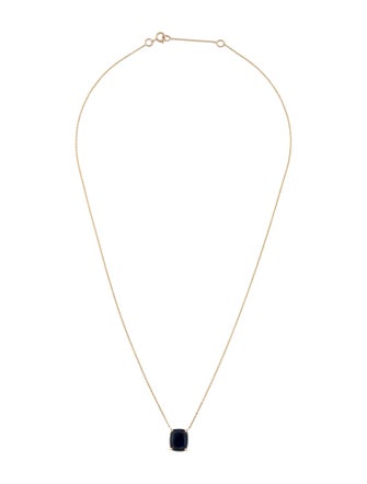 Jewelmak 14K 3.06ct Sapphire Pendant Necklace