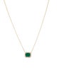 Jewelmak 14K 2.10ct Emerald & Diamond Pendant Necklace