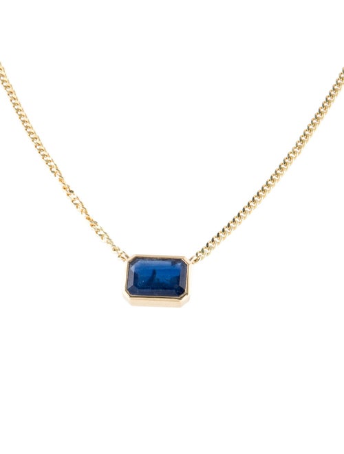 Jewelmak 14K 3.08ct Sapphire Pendant Necklace