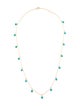Jewelmak 18K 3.84ctw Turquoise Dangle station Necklace