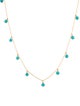 Jewelmak 18K 3.84ctw Turquoise Dangle station Necklace