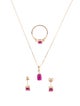 Jewelmak 14K Ruby & Diamond Jewelry Set