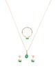 Jewelmak 14K Emerald & Diamond Jewelry Set