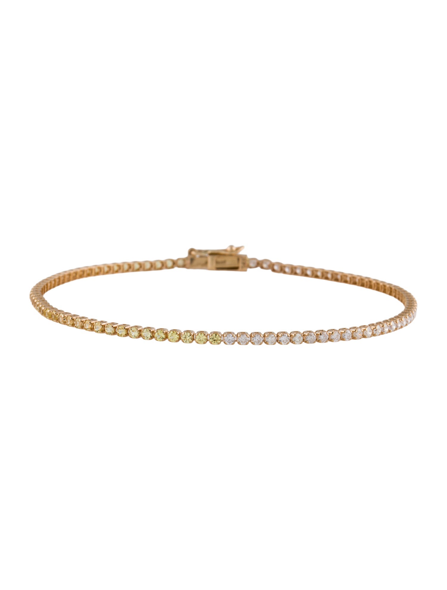 Jewelmak 14K Sapphire & Diamond Tennis Bracelet