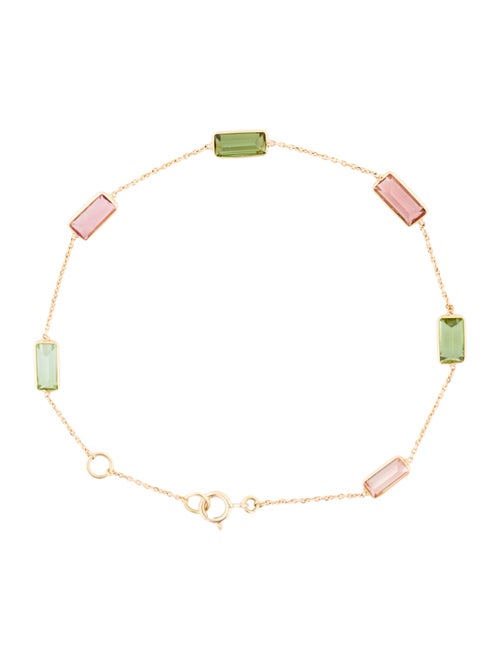 Jewelmak 18K Tourmaline Station Bracelet