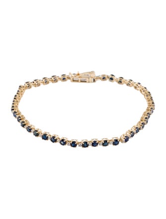 Jewelmak 14K Sapphire & Diamond Link Bracelet