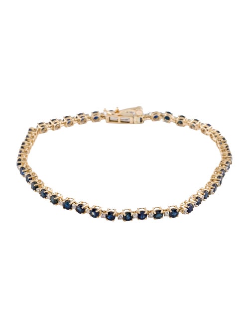Jewelmak 14K Sapphire & Diamond Link Bracelet