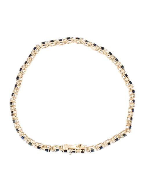 Jewelmak 14K Sapphire & Diamond Link Bracelet