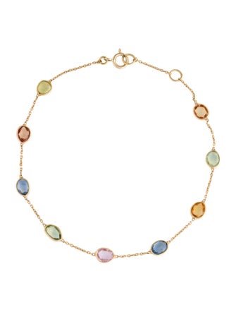 Jewelmak 18K Sapphire Station Bracelet