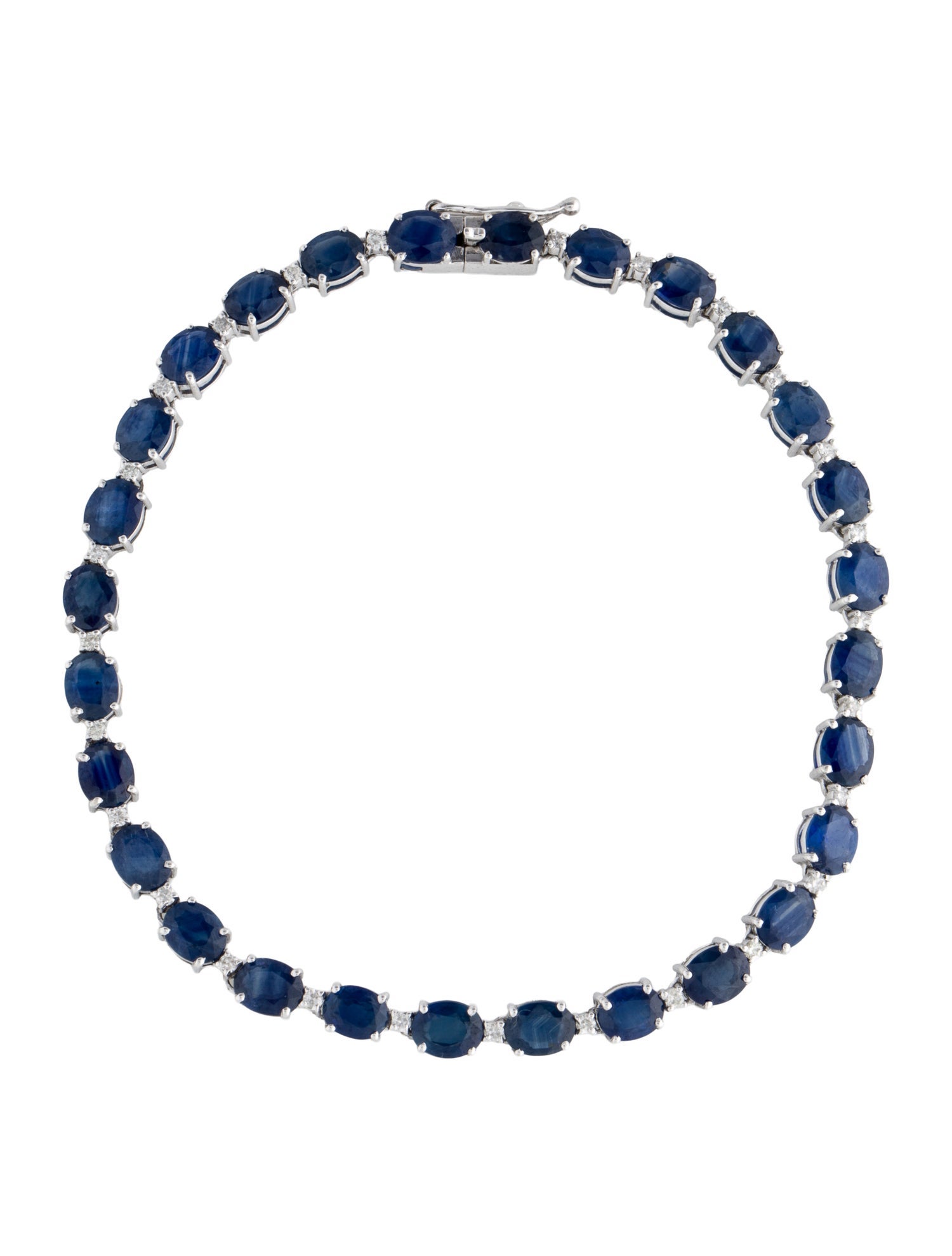 Jewelmak 14K Sapphire & Diamond Link Bracelet