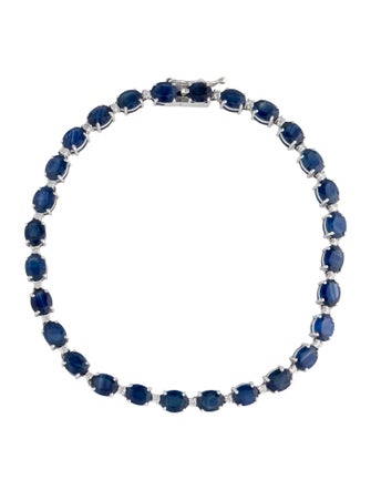 Jewelmak 14K Sapphire & Diamond Link Bracelet
