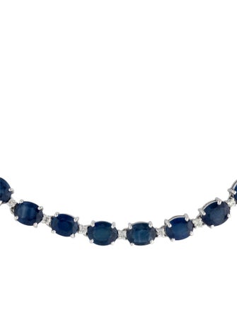 Jewelmak 14K Sapphire & Diamond Link Bracelet