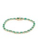 Jewelmak 14K Emerald & Diamond Link Bracelet
