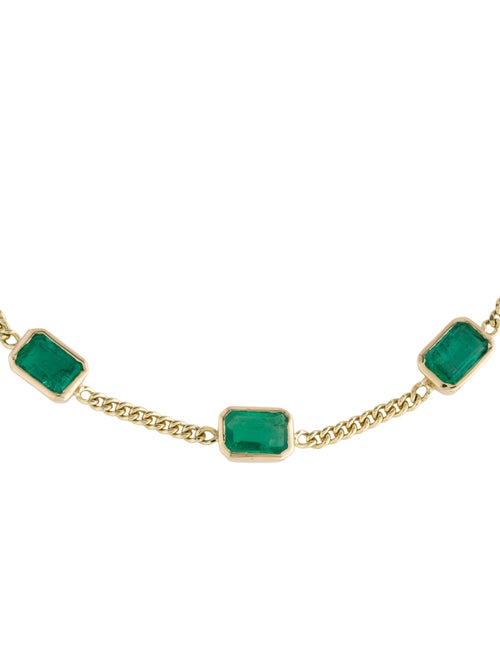 Jewelmak 14K 2.20ctw Emerald Station Bracelet