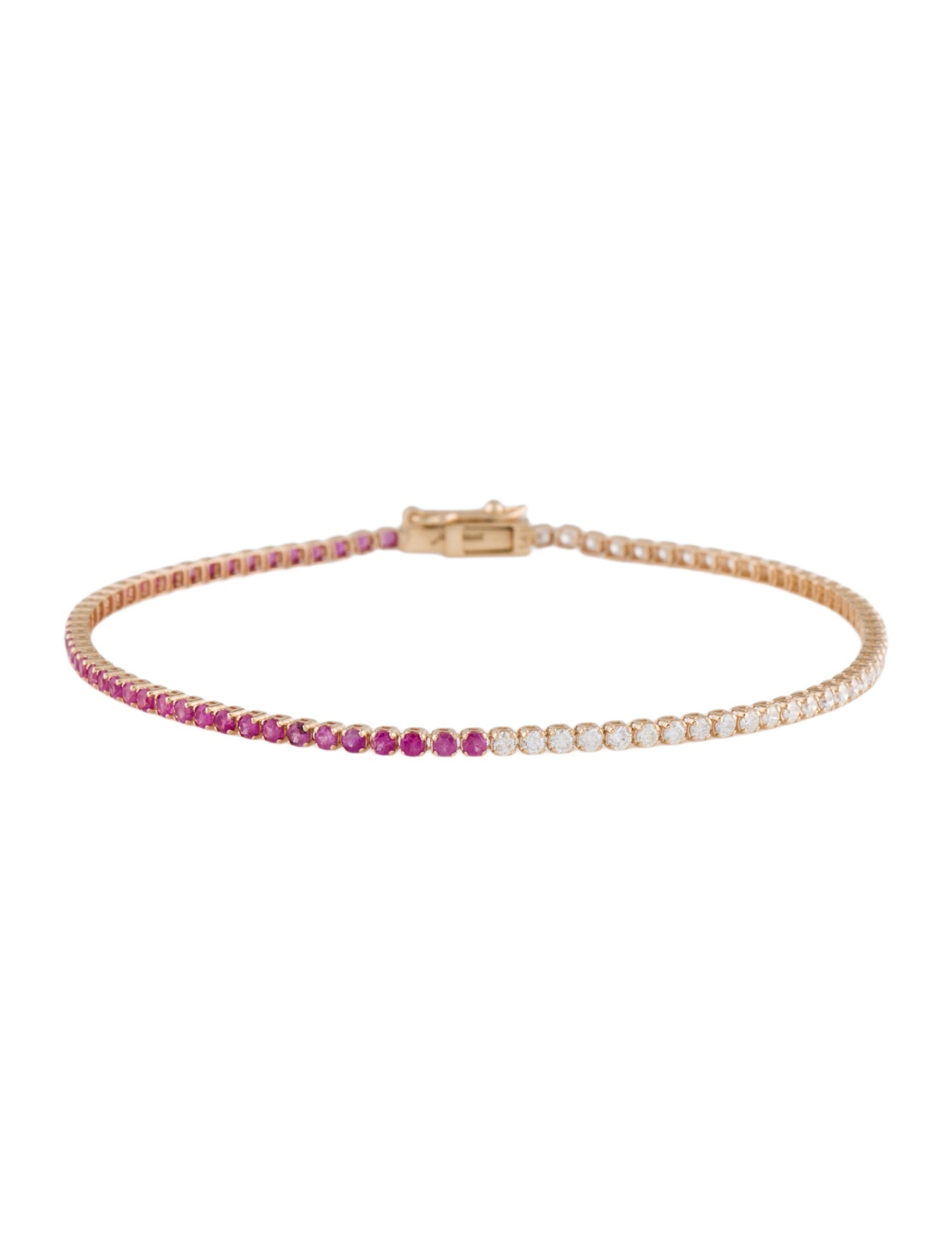 Jewelmak 14K Sapphire & Diamond Tennis Bracelet