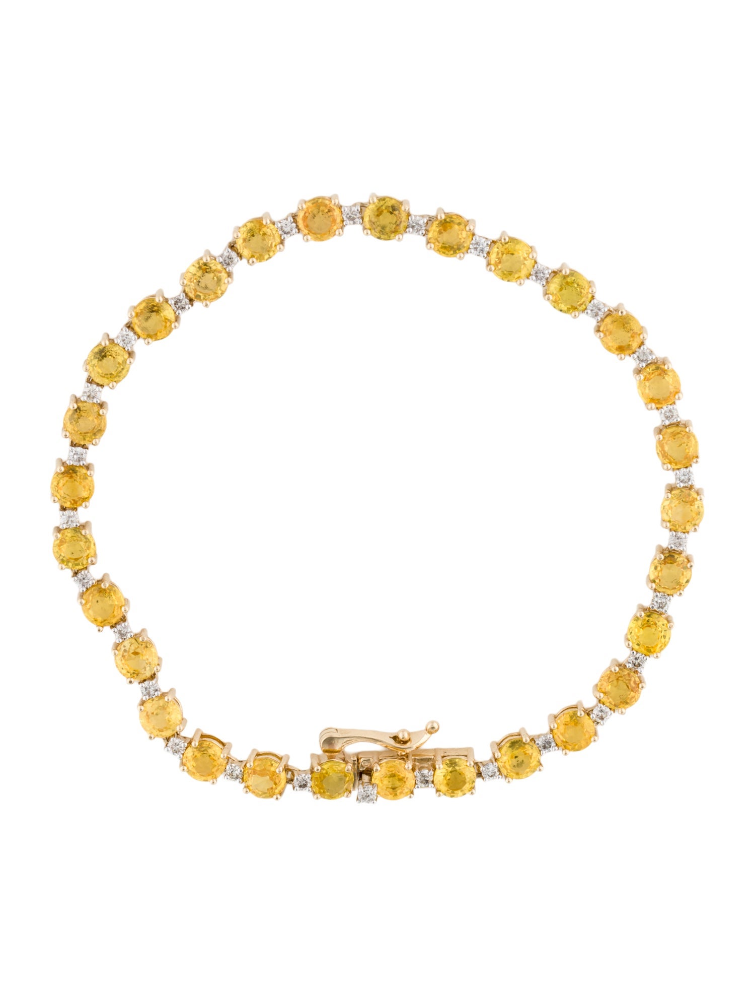 Jewelmak 14K 8.99ctw Sapphire & Diamond Link Bracelet