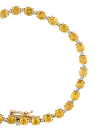 Jewelmak 14K 8.99ctw Sapphire & Diamond Link Bracelet