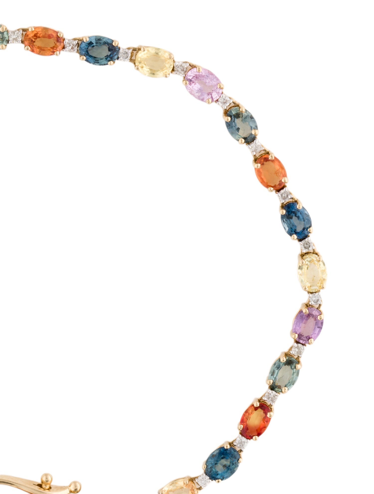 Jewelmak 14K 4.77ctw Sapphire & Diamond Tennis Bracelet