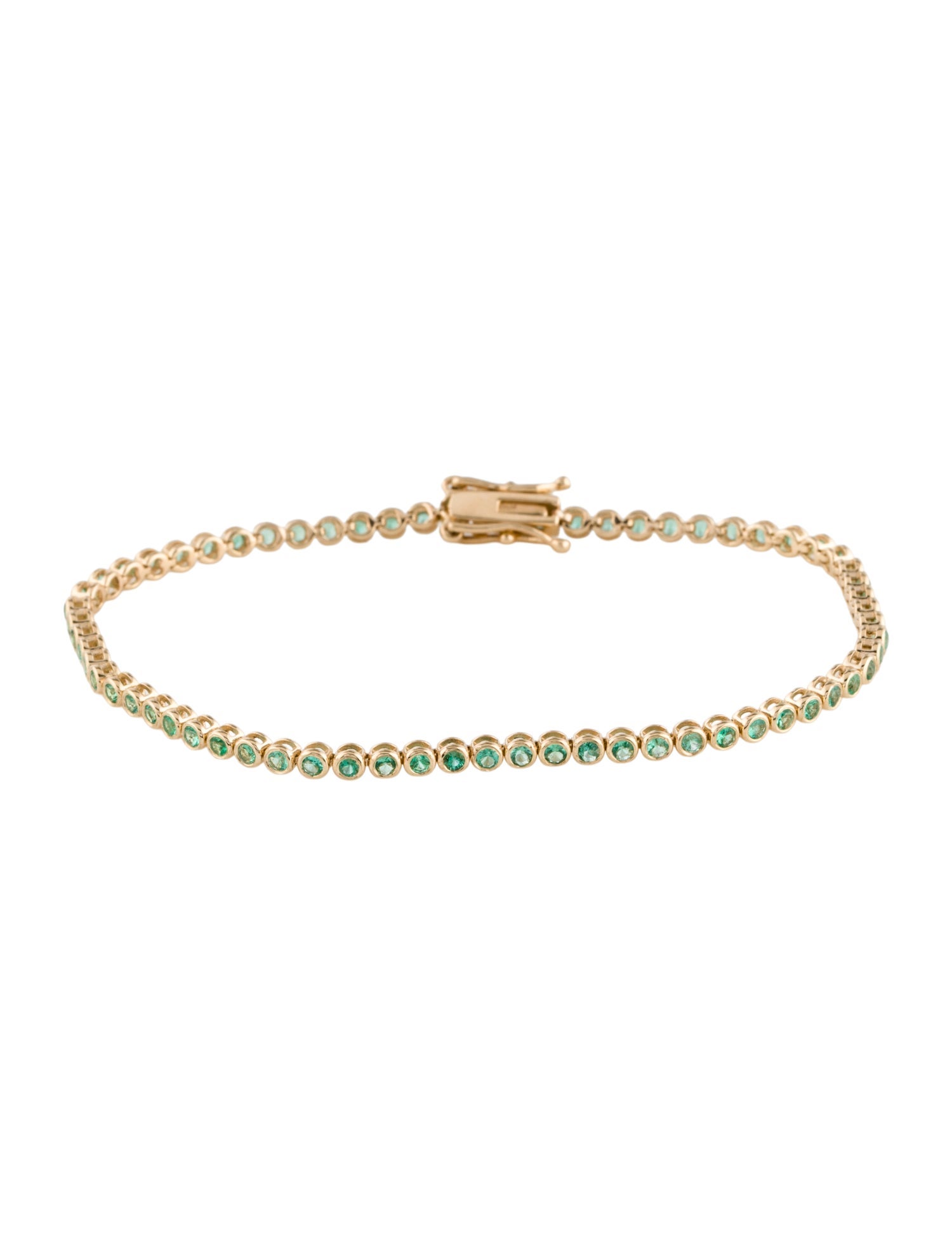 Jewelmak 14K 1.05ctw Emerald Link Bracelet