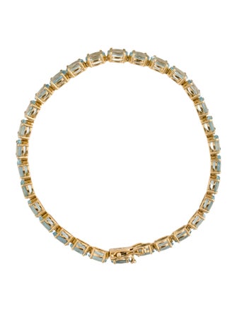 Jewelmak 18K 11.57ct Aquamarine Tennis Bracelet