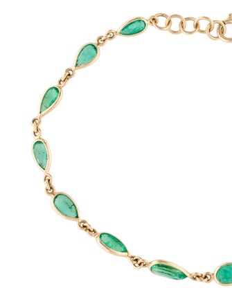 Jewelmak 14K 3.08ctw Emerald Tennis Bracelet