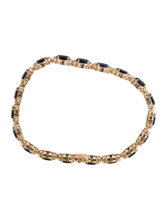 Jewelmak 14K 8.20ctw Sapphire & Diamond Link Bracelet