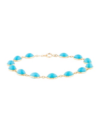 Jewelmak 18K 18.59ctw Turquoise Link Bracelet