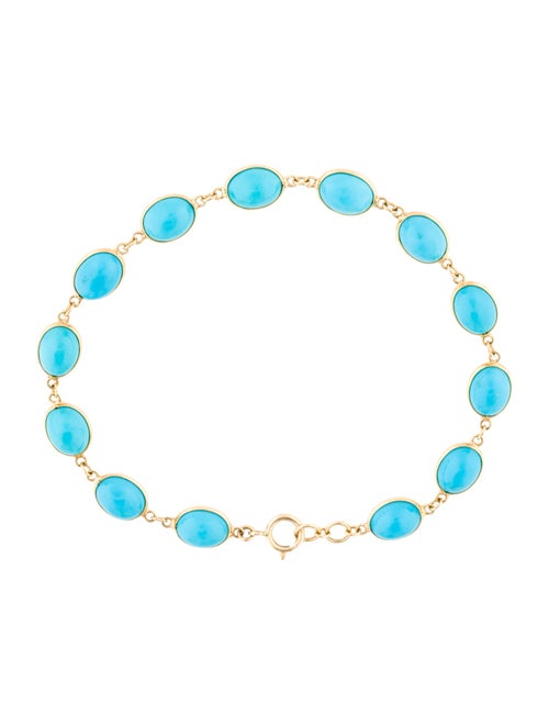 Jewelmak 18K 18.59ctw Turquoise Link Bracelet
