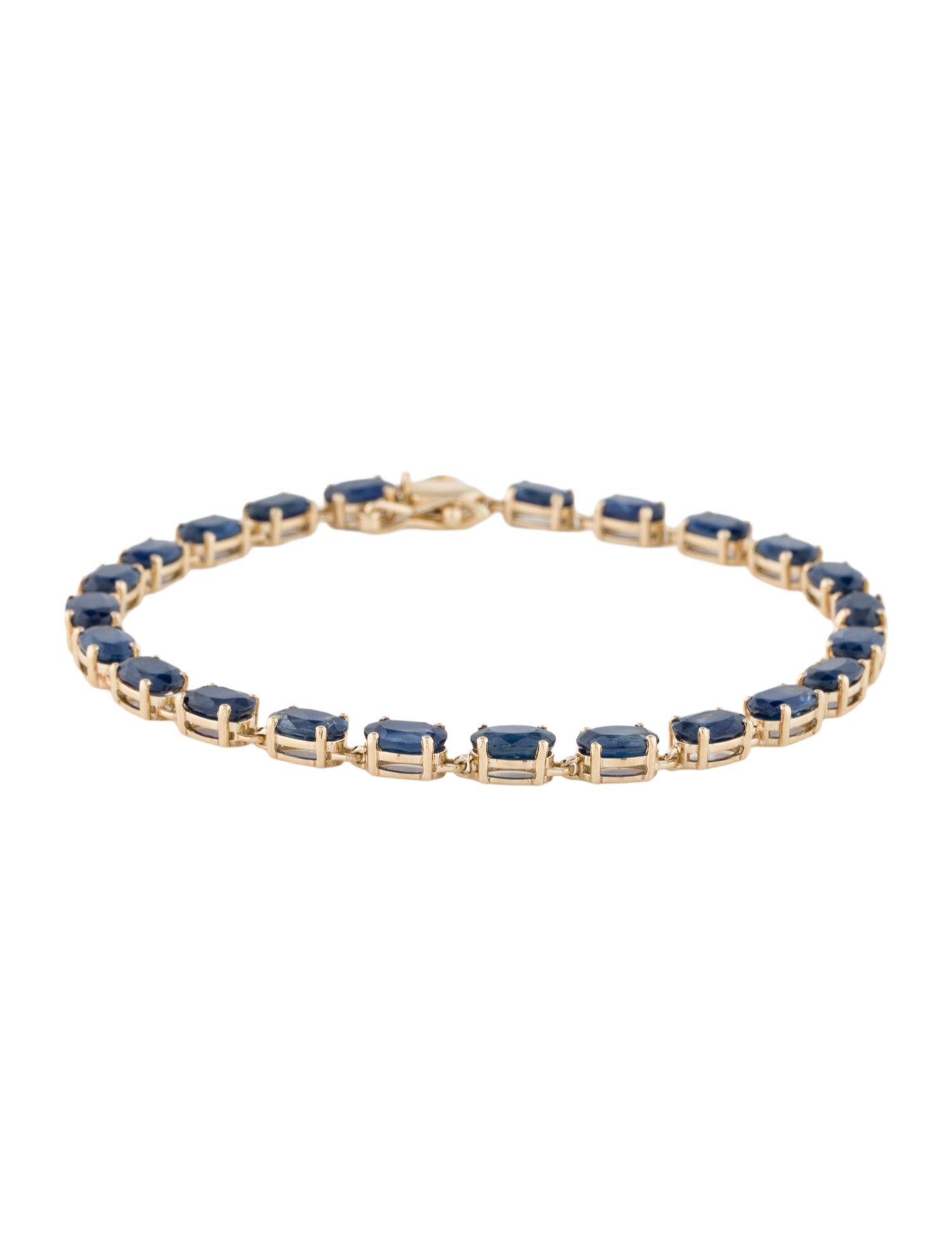 Jewelmak 14K 12.70ctw Sapphire Tennis Bracelet