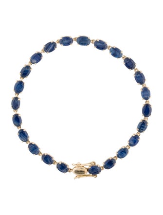 Jewelmak 14K 12.70ctw Sapphire Tennis Bracelet