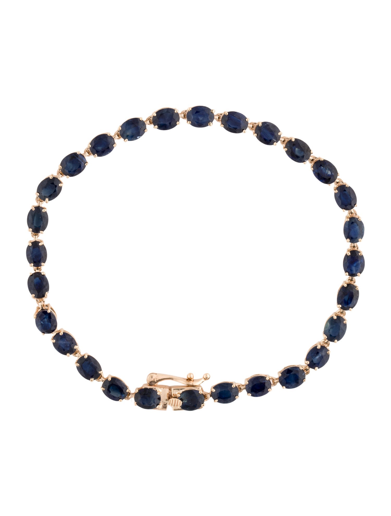 Jewelmak 14K 9.80ctw Sapphire Link Bracelet