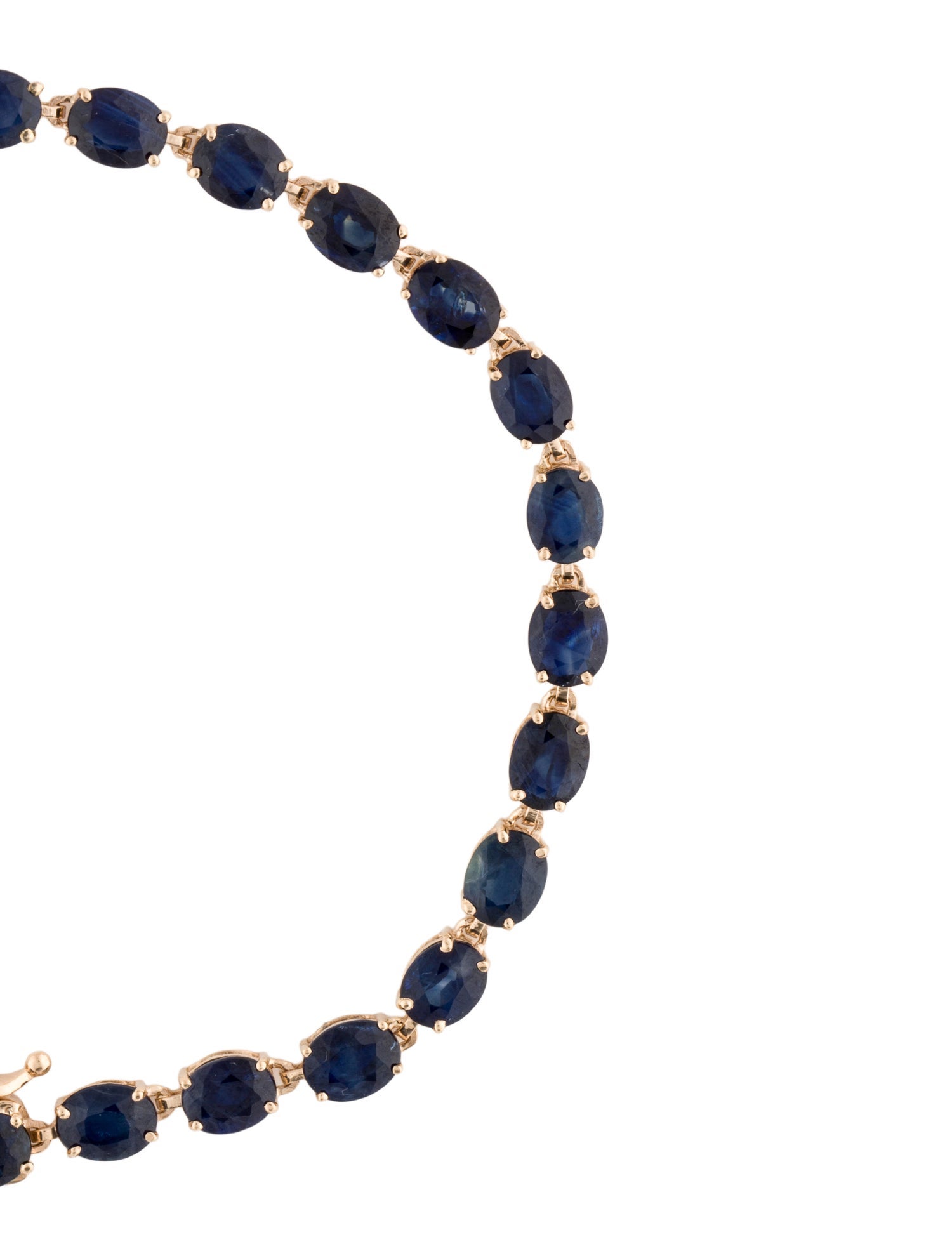 Jewelmak 14K 9.80ctw Sapphire Link Bracelet