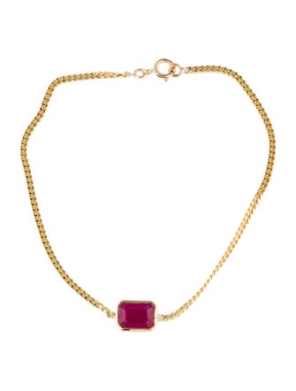Jewelmak 14K 1.48ct Ruby Station Bracelet