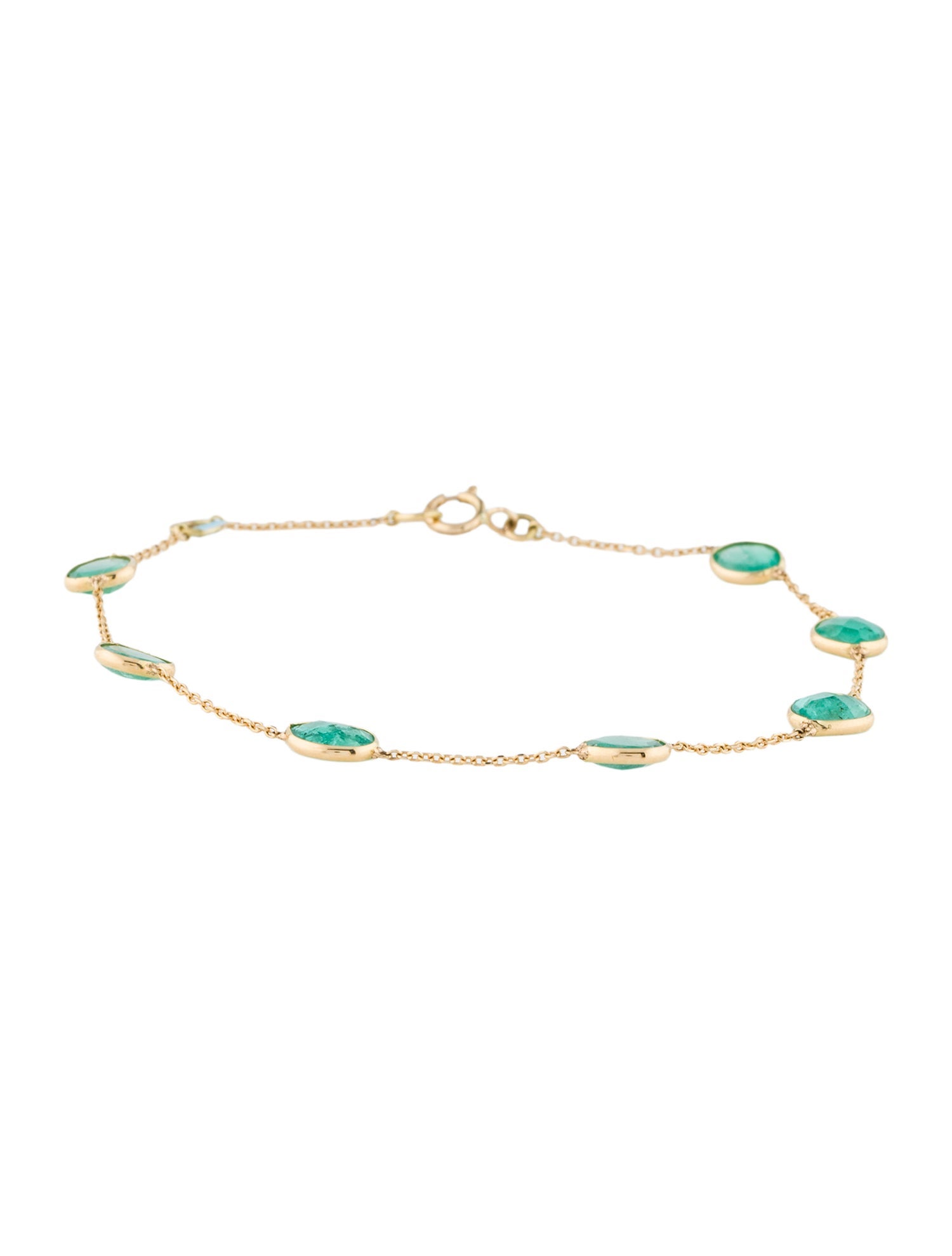 Jewelmak 18K Emerald Station Bracelet
