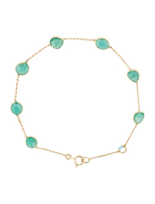 Jewelmak 18K Emerald Station Bracelet